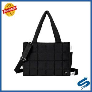 Puffer Crossbody Tote Bag Quilted Nylon Weekender Overnight Shoulder Handbag